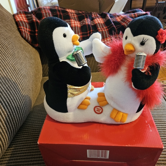 Avon Other - Avon Vintage Singing Penguin Plush Duo with Microphones